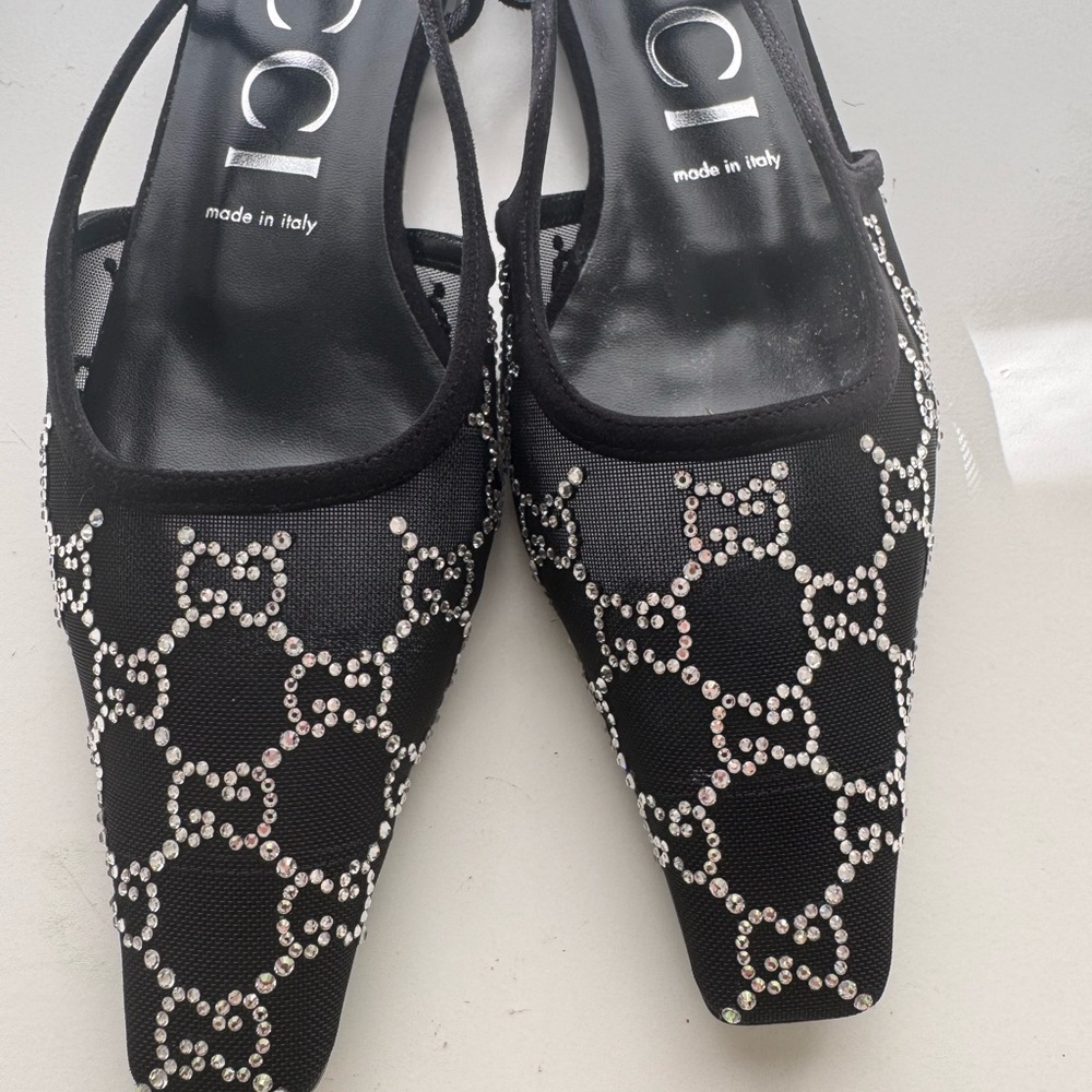 Gucci Slingback Beaded Flat